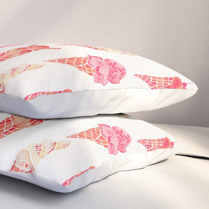 Ice Cream Cones - Pink & Peach Palette Pillow Sham Gallery Image 3