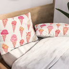 Ice Cream Cones - Pink & Peach Palette Pillow Sham Gallery Image 2