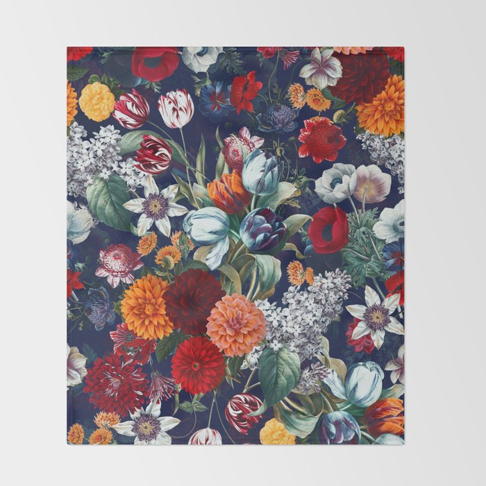 Night Garden XXXV Throw Blanket Gallery Image 2