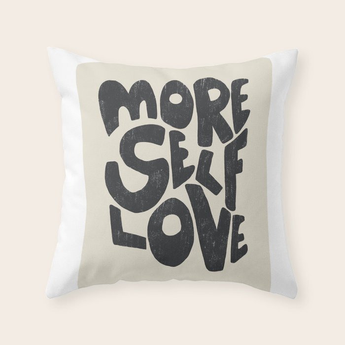 More Self Love | Black Throw Pillow Gallery Image 6