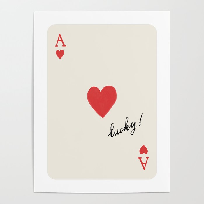 Ace of Hearts - Lucky Red Poster