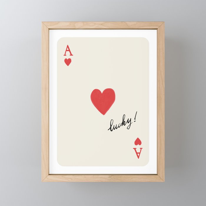 Ace of Hearts - Lucky Red Mini Art Print Gallery Image 1