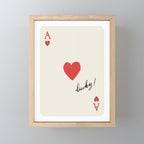 Ace of Hearts - Lucky Red Mini Art Print Gallery Image 1