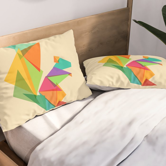Fractal geometric Squirrel Pillow Sham Gallery Image 2