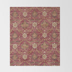 William Morris Vintage Montreal Russet Throw Blanket Gallery Image 2