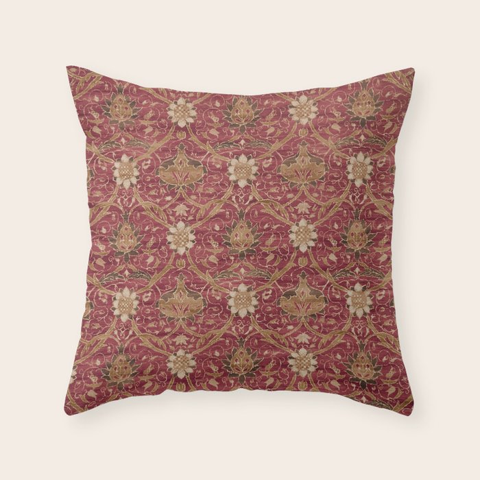 William Morris Vintage Montreal Russet Throw Pillow Gallery Image 6