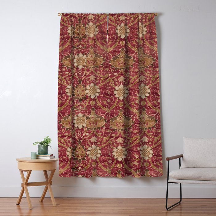 William Morris Vintage Montreal Russet Window Curtain Gallery Image 5