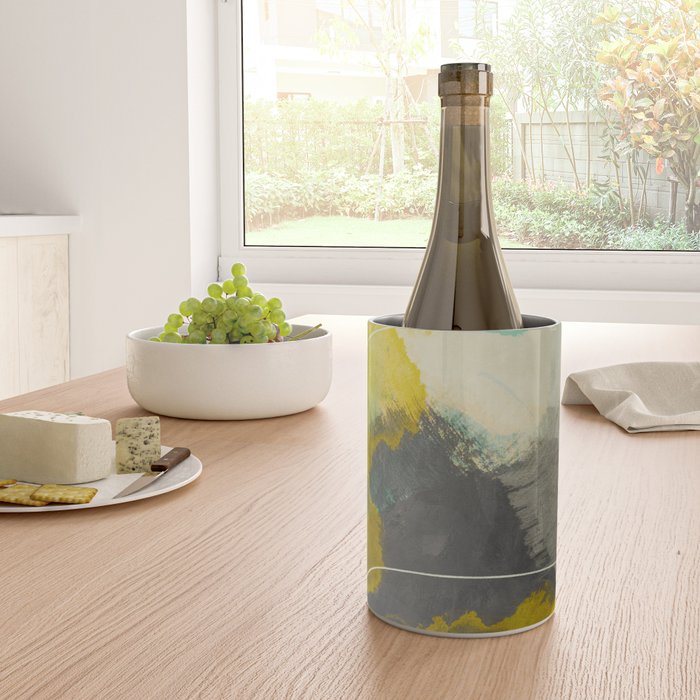 summer landscape triptych 3 abstract art Wine Chiller Gallery Image 4
