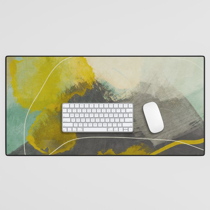 summer landscape triptych 3 abstract art Desk Mat Gallery Image 1