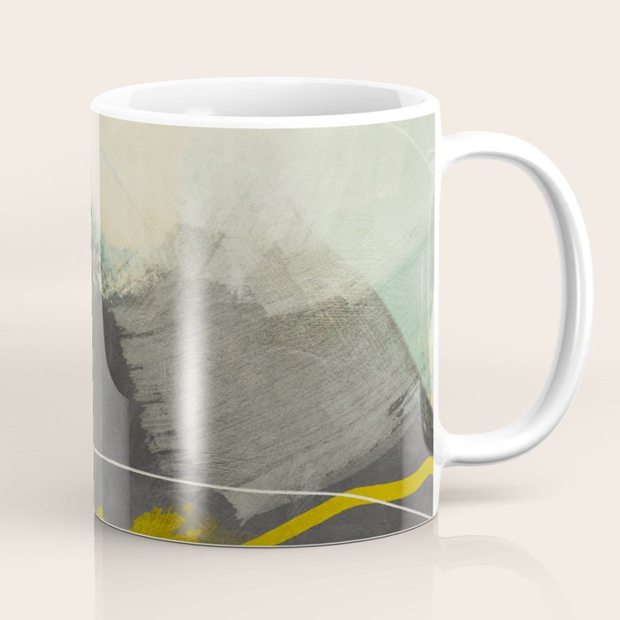 summer landscape triptych 3 abstract art Coffee Mug Gallery Image 1