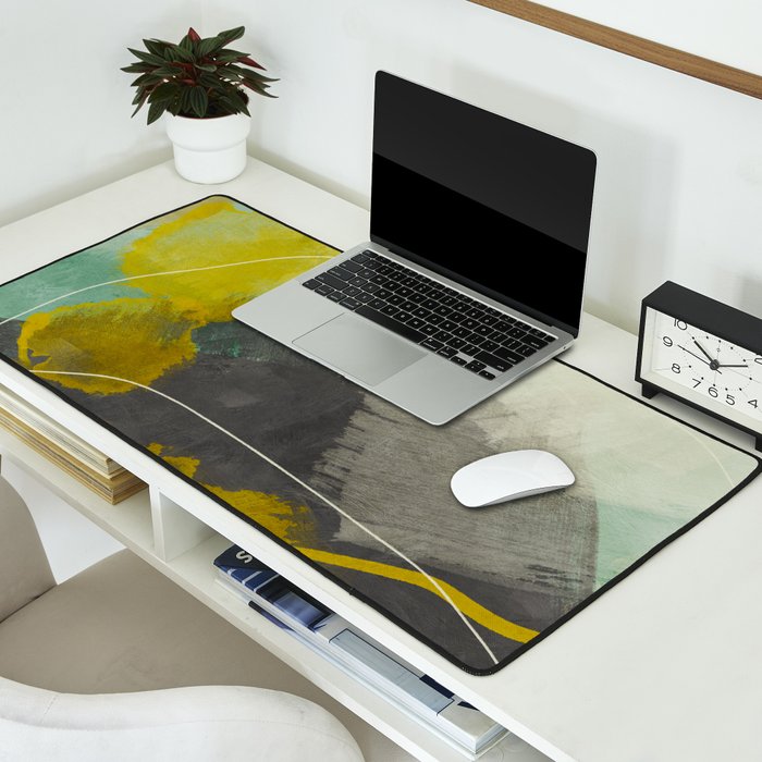 summer landscape triptych 3 abstract art Desk Mat Gallery Image 2