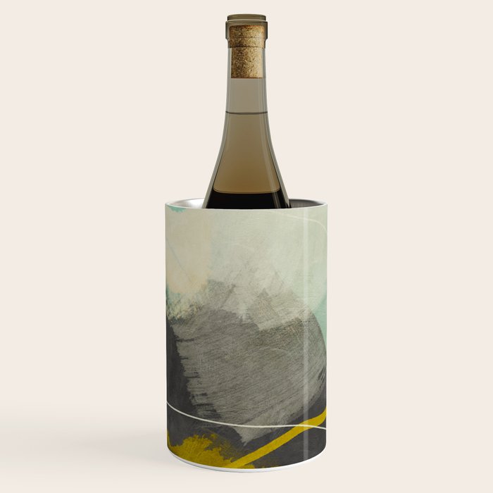 summer landscape triptych 3 abstract art Wine Chiller Gallery Image 3