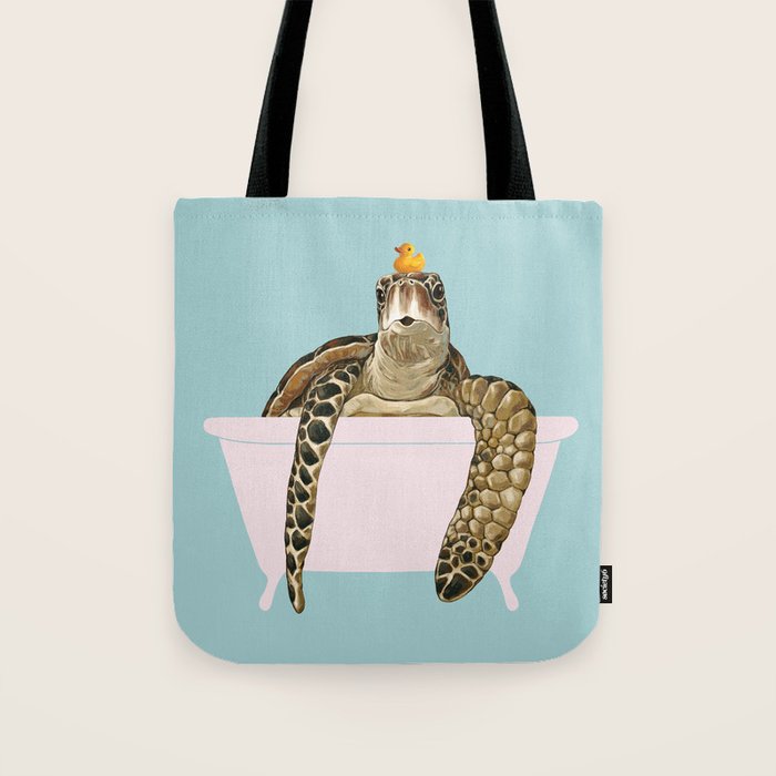 Sea Turtle in Bathtub Tote Bag Gallery Image 1