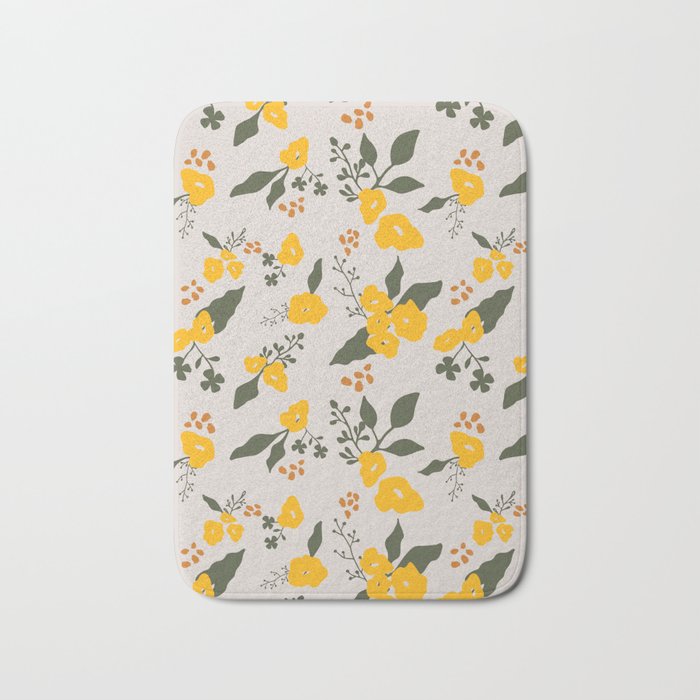 Flower Market Yellow Flowers Bath Mat Gallery Image 1