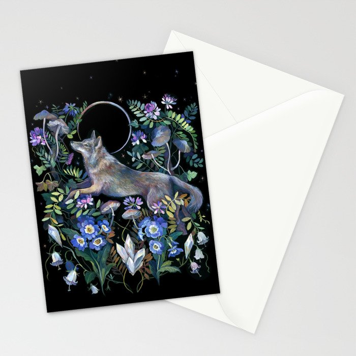 Moon Wolf Stationery Card Gallery Image 2