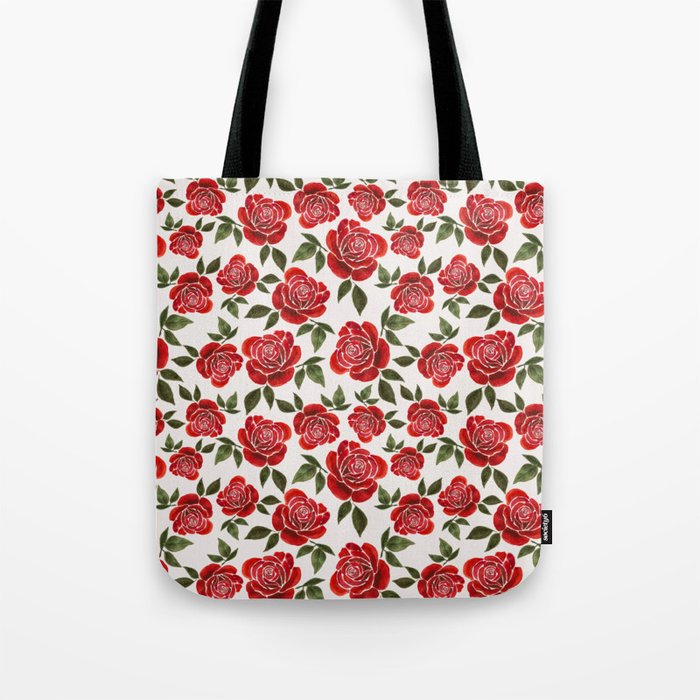 Rose Watercolor Pattern Tote Bag Gallery Image 1