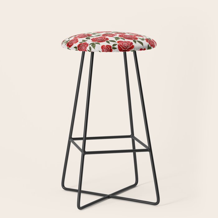 Rose Watercolor Pattern Stool Gallery Image 1