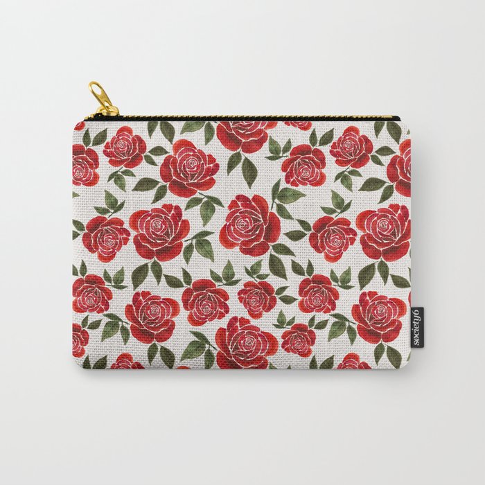 Rose Watercolor Pattern Carry All Pouch Gallery Image 1