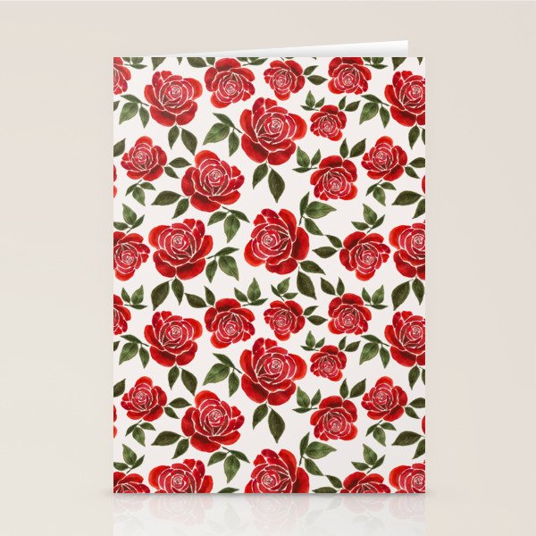 Rose Watercolor Pattern Stationery Card Gallery Image 2