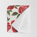 Rose Watercolor Pattern Throw Blanket Gallery Image 3