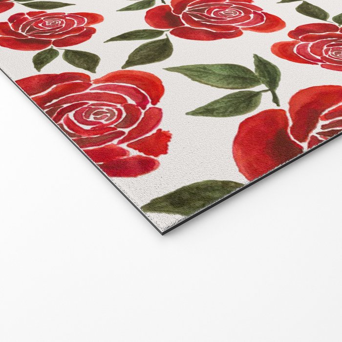 Rose Watercolor Pattern Welcome Mat Gallery Image 2