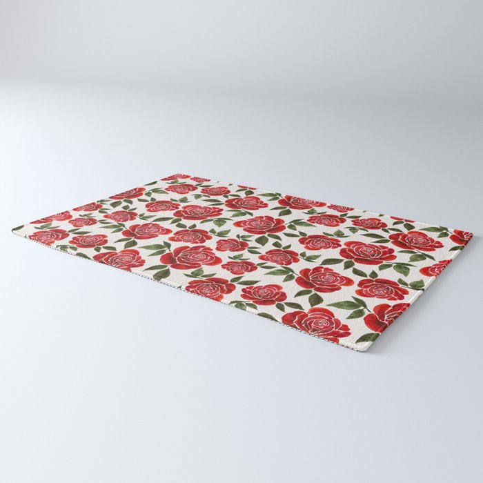 Rose Watercolor Pattern Rug Gallery Image 3