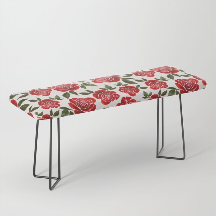 Rose Watercolor Pattern Bench Gallery Image 1