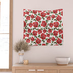 Rose Watercolor Pattern Wall Tapestry Gallery Image 2