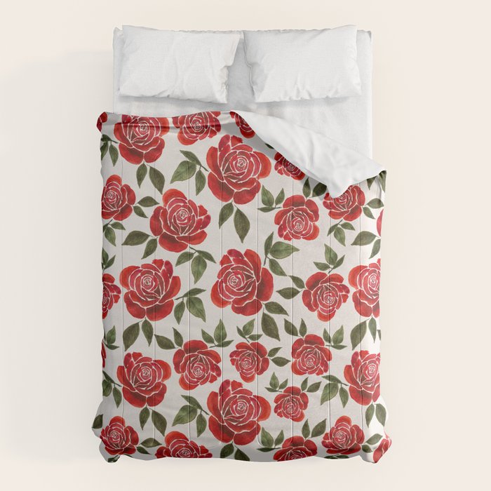 Rose Watercolor Pattern Comforter Gallery Image 1
