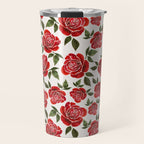 Rose Watercolor Pattern Travel Mug Gallery Image 1