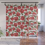 Rose Watercolor Pattern Wall Mural Gallery Image 1