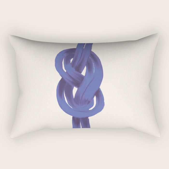 Minimalist Knot Art in Rich Blue Tones Elegant Abstract Illustration Rectangular Pillow Gallery Image 2