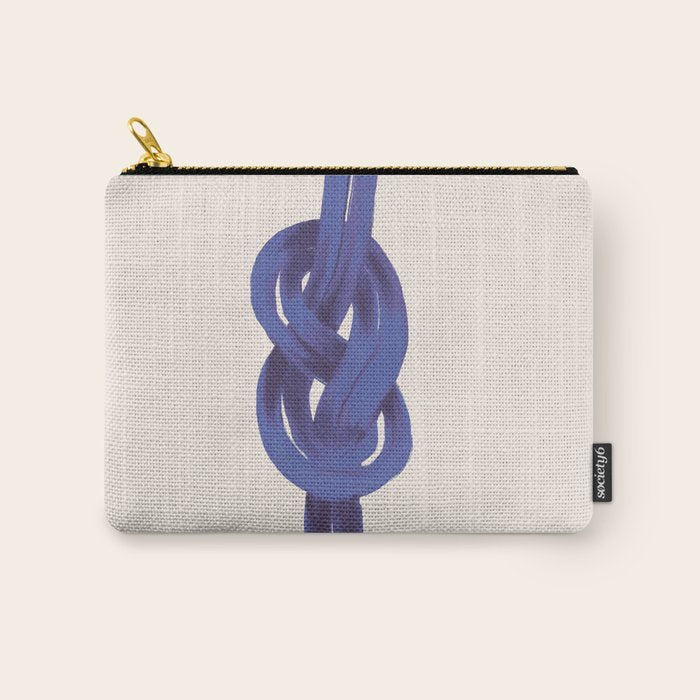 Minimalist Knot Art in Rich Blue Tones Elegant Abstract Illustration Carry All Pouch Gallery Image 1