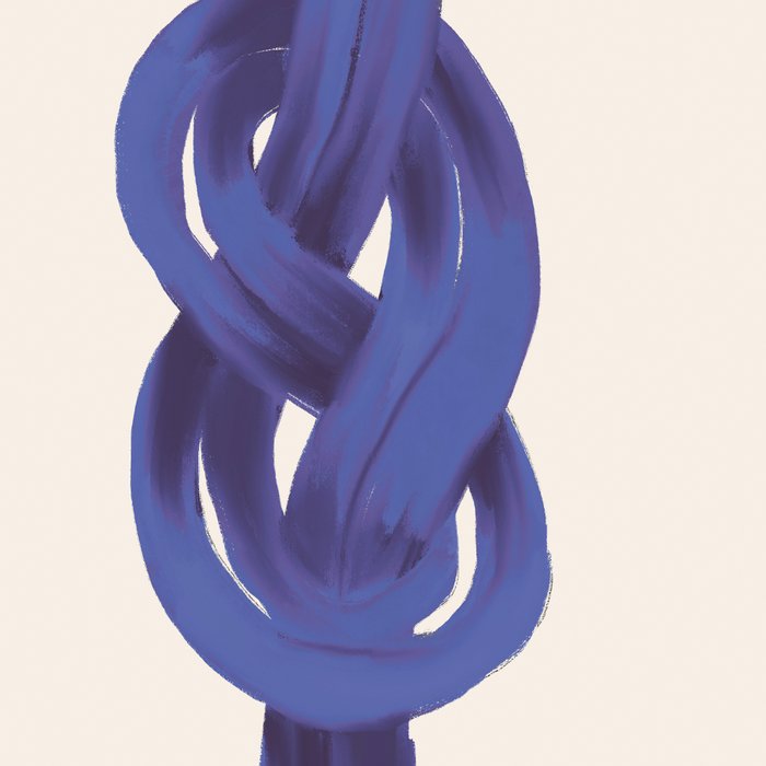 Minimalist Knot Art in Rich Blue Tones Elegant Abstract Illustration Coffee Mug Gallery Image 2