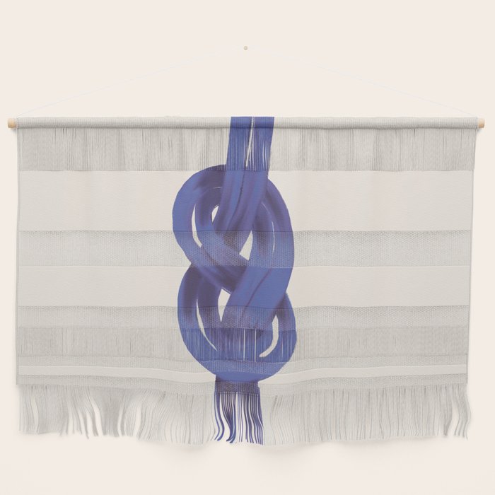 Minimalist Knot Art in Rich Blue Tones Elegant Abstract Illustration Wall Hanging Gallery Image 1