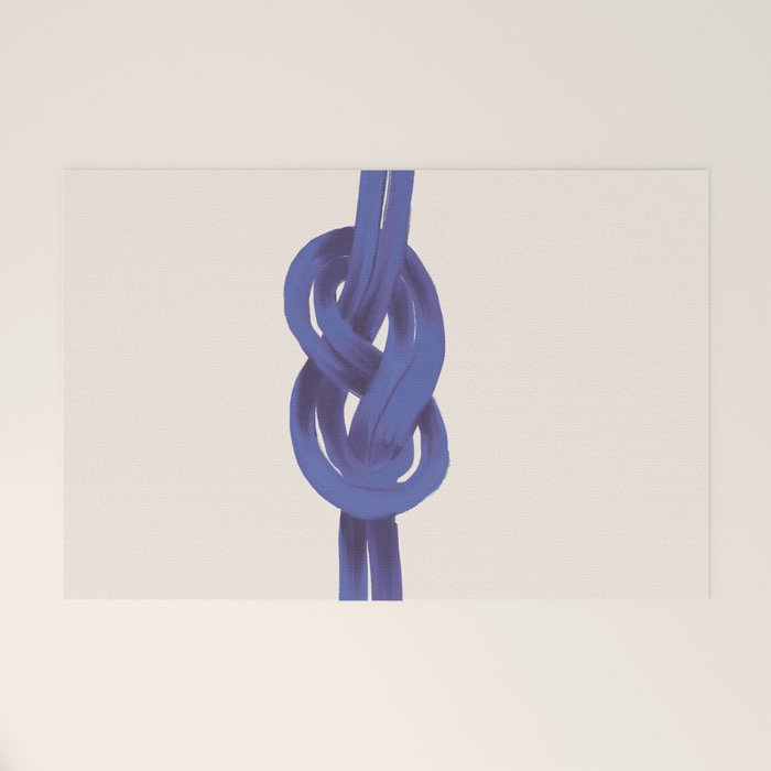 Minimalist Knot Art in Rich Blue Tones Elegant Abstract Illustration Welcome Mat Gallery Image 1