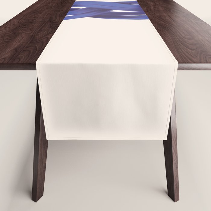Minimalist Knot Art in Rich Blue Tones Elegant Abstract Illustration Table Runner Gallery Image 1