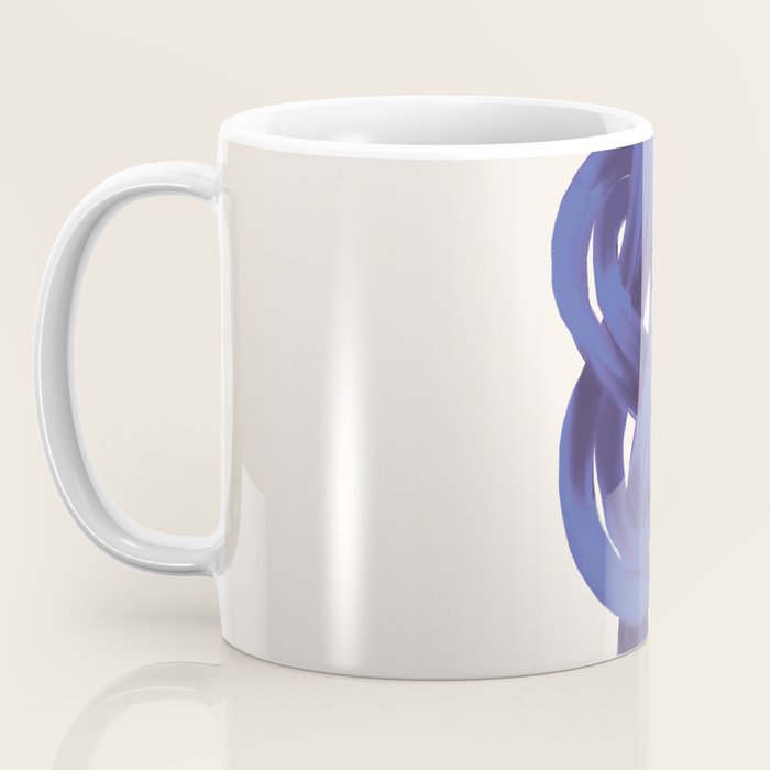 Minimalist Knot Art in Rich Blue Tones Elegant Abstract Illustration Coffee Mug Gallery Image 3