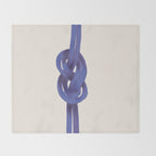 Minimalist Knot Art in Rich Blue Tones Elegant Abstract Illustration Throw Blanket Gallery Image 2