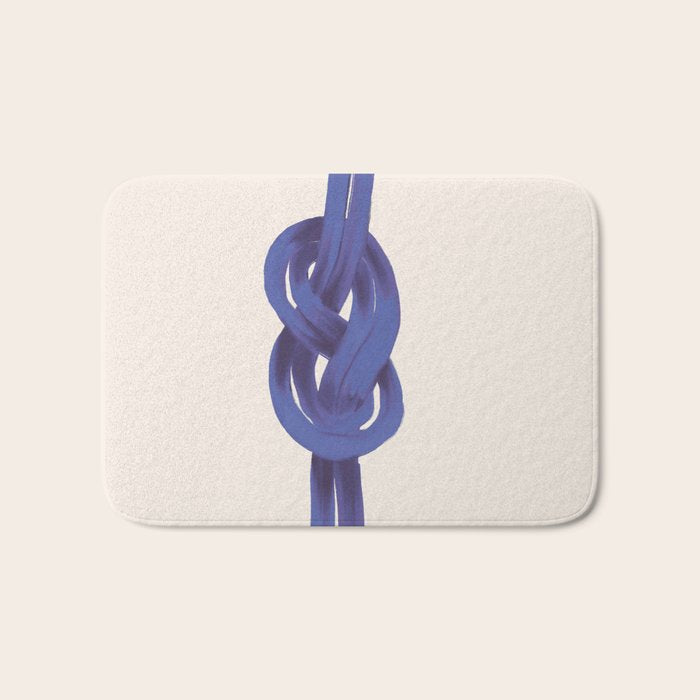 Minimalist Knot Art in Rich Blue Tones Elegant Abstract Illustration Bath Mat Gallery Image 1