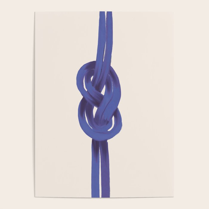 Minimalist Knot Art in Rich Blue Tones Elegant Abstract Illustration Poster Gallery Image 4
