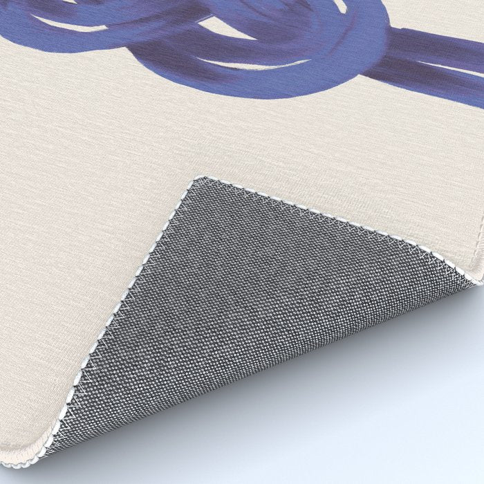 Minimalist Knot Art in Rich Blue Tones Elegant Abstract Illustration Rug Gallery Image 4