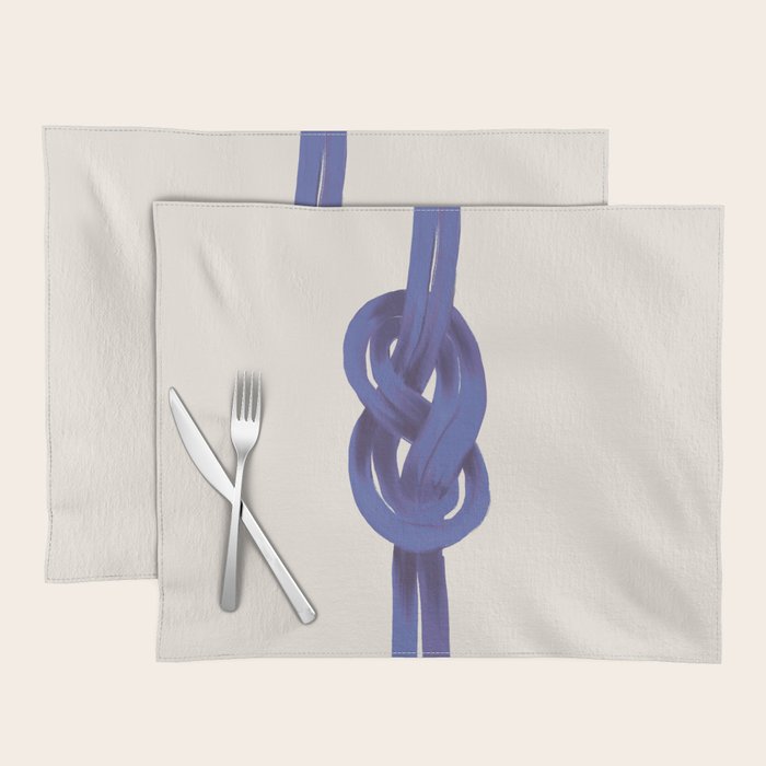 Minimalist Knot Art in Rich Blue Tones Elegant Abstract Illustration Placemat Gallery Image 1