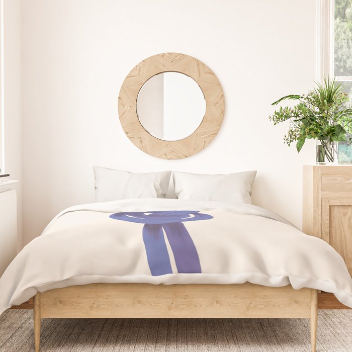 Minimalist Knot Art in Rich Blue Tones Elegant Abstract Illustration Duvet Cover Gallery Image 3