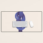 Minimalist Knot Art in Rich Blue Tones Elegant Abstract Illustration Desk Mat Gallery Image 1