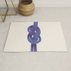 Minimalist Knot Art in Rich Blue Tones Elegant Abstract Illustration Rug Gallery Image 1