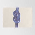 Minimalist Knot Art in Rich Blue Tones Elegant Abstract Illustration Rug Gallery Image 2