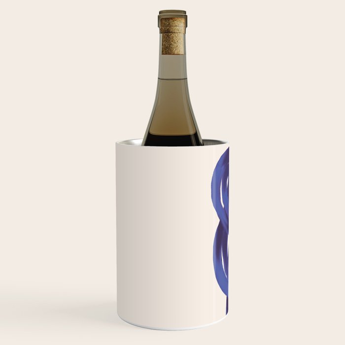Minimalist Knot Art in Rich Blue Tones Elegant Abstract Illustration Wine Chiller Gallery Image 2
