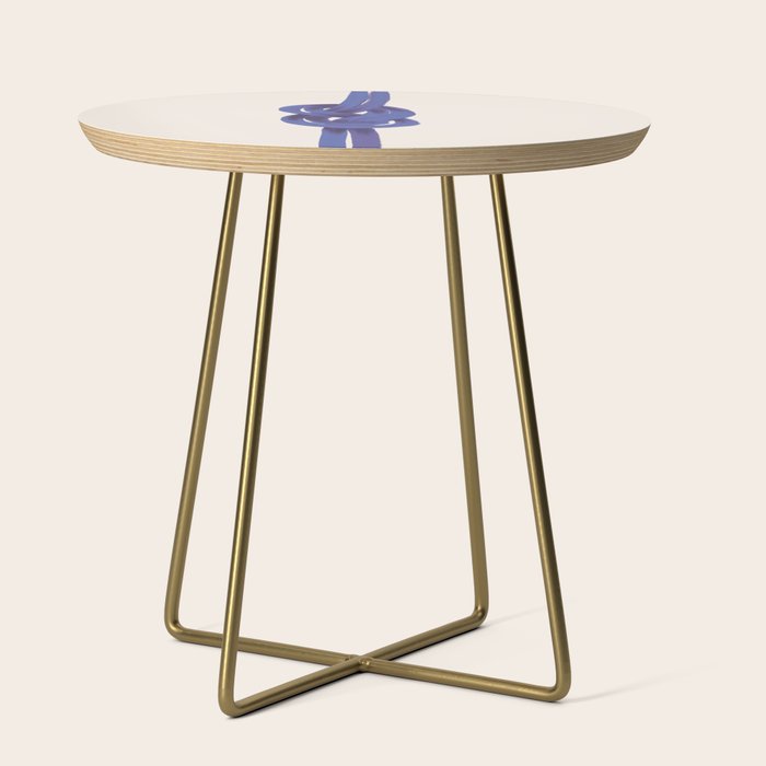 Minimalist Knot Art in Rich Blue Tones Elegant Abstract Illustration Side Table Gallery Image 1