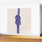 Minimalist Knot Art in Rich Blue Tones Elegant Abstract Illustration Wall Mural Gallery Image 2